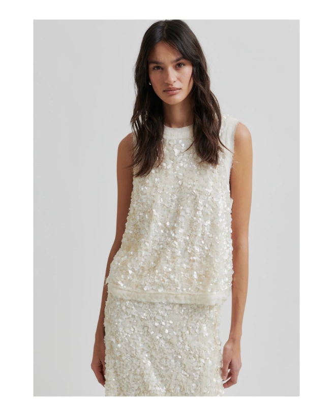 Second Female - SHINY TOP ECRU Second Female - SHINY TOP ECRU