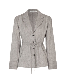 Second Female - JUN BLAZER SKJORTE MED BINDEBÅND GRÅ