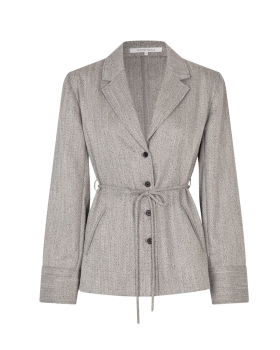 Second Female - JUN BLAZER SKJORTE MED BINDEBÅND GRÅ