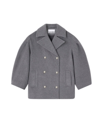 Ganni - PEATCOAT ULD FRAKKE PEWTER