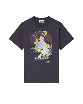 Ganni - ROSE T-SHIRT PHANTOM Ganni - ROSE T-SHIRT PHANTOM