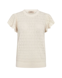 Mos Mosh - GANNA STRIK BLUSE MED FLÆSEÆRMER