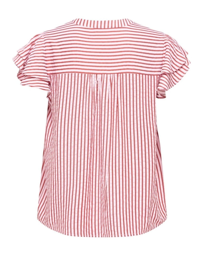 Only - BARI FRILL V-NECK TOP