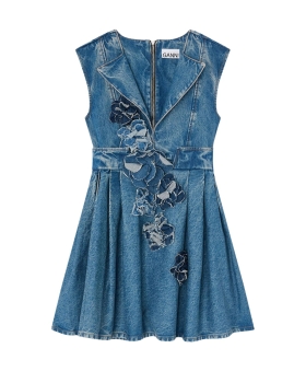 Ganni - FLOWER DENIM KJOLE