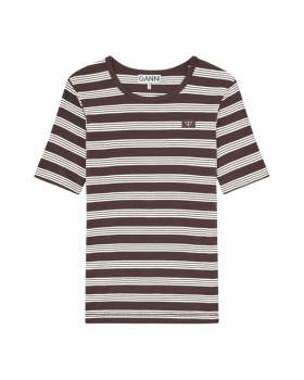 Ganni - RIB SHORT SLEEVE