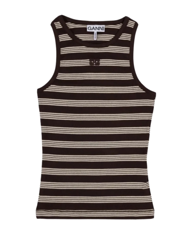 Ganni - RIB TANK TOP MOLE