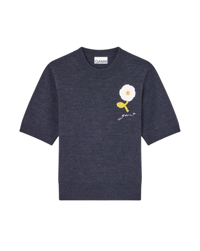 Ganni - CROCHET KORTÆRMET STRIK