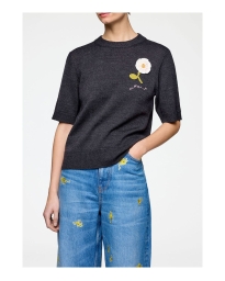 Ganni - CROCHET KORTÆRMET STRIK