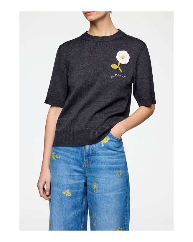 Ganni - CROCHET KORTÆRMET STRIK