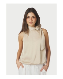 Neo Noir - Veda Drapy Satin Top