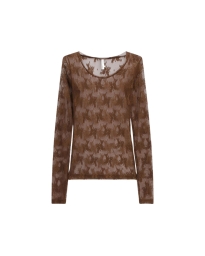 Imperial - Transparent long-sleeve top with floral embroidery