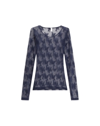 Imperial - Transparent long-sleeve top with floral embroidery