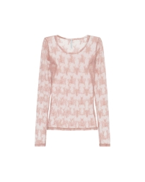 Imperial - Transparent long-sleeve top with floral embroidery