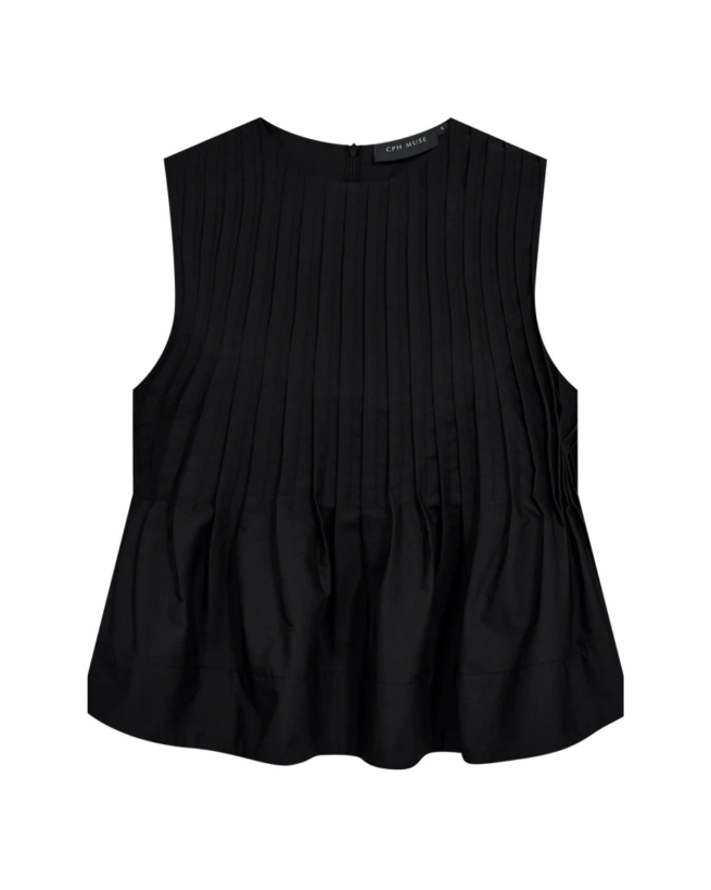 Copenhagen Muse - CMPLEAT - TOP MED PEPLUM I SORT