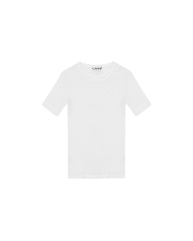 Ganni - T-shirt i blød rib