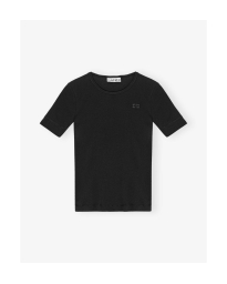 Ganni - T-shirt i blød rib Ganni - T-shirt i blød rib