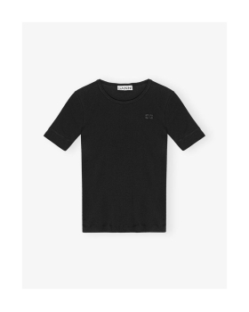 Ganni - T-shirt i blød rib