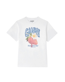 Ganni - T-SHIRT MED JORDBÆR