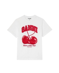 Ganni - T-SHIRT MED KIRSEBÆR
