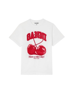 Ganni - T-SHIRT MED KIRSEBÆR Ganni - T-SHIRT MED KIRSEBÆR