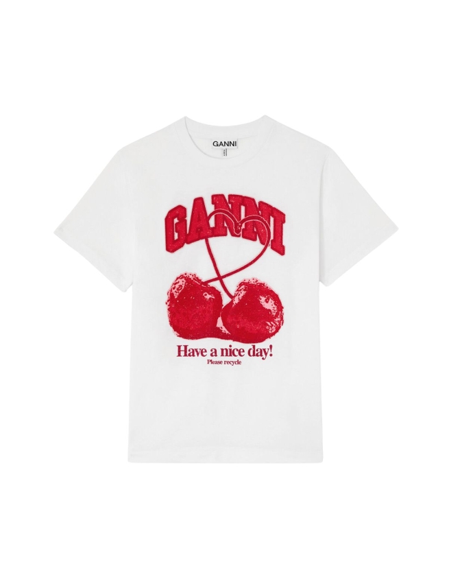 Ganni - T-SHIRT MED KIRSEBÆR