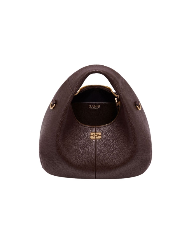 Ganni - MINI HOBO BRUN