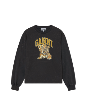 Ganni - Langærmet T-shirt med tiger