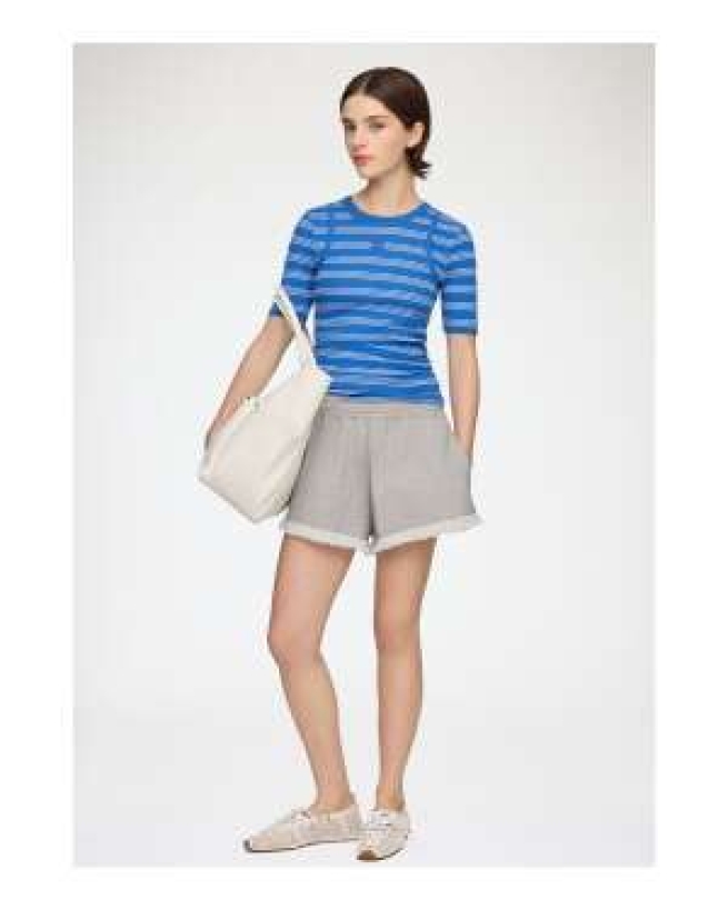 Ganni - Sweat shorts med blonder