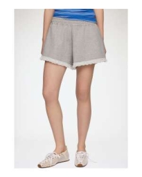 Ganni - Sweat shorts med blonder