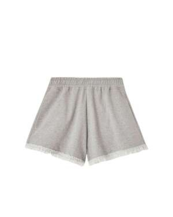 Ganni - Sweat shorts med blonder