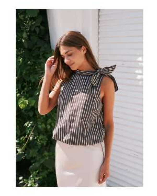 Neo Noir - Veda Wide Stripe Top