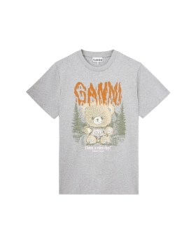 Ganni - T-shirt med forest teddy