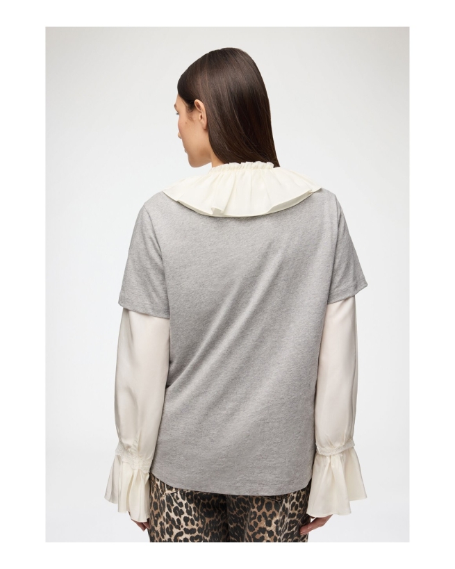 Ganni - T-shirt med forest teddy