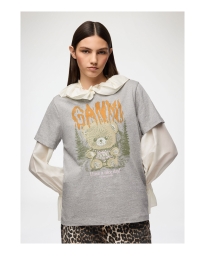 Ganni - T-shirt med forest teddy Ganni - T-shirt med forest teddy