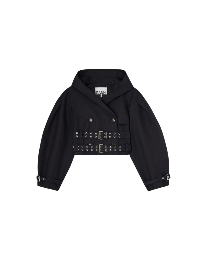 Ganni - WOLL HOODED JAKKE