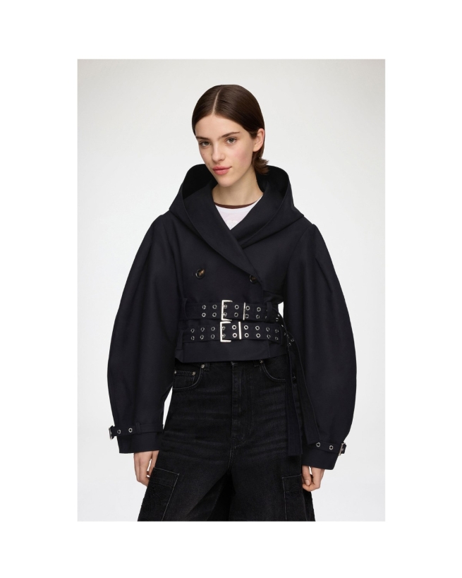 Ganni - WOLL HOODED JAKKE