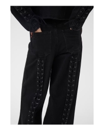 Gestuz - Wide Leg Jeans Dark Grey Washed / Black Gestuz - Wide Leg Jeans Dark Grey Washed / Black