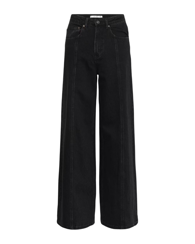 Gestuz - Wide Leg Jeans Dark Grey Washed / Black