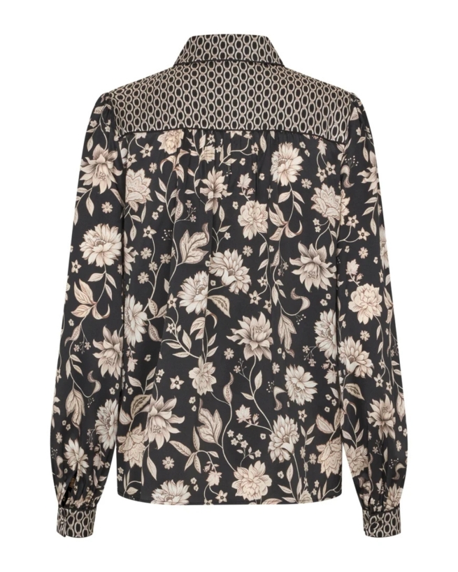 Kudibal - MARGIT SILKEBLUSE MED BLOMSTERPRINT
