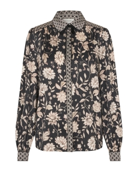 Kudibal - MARGIT SILKEBLUSE MED BLOMSTERPRINT