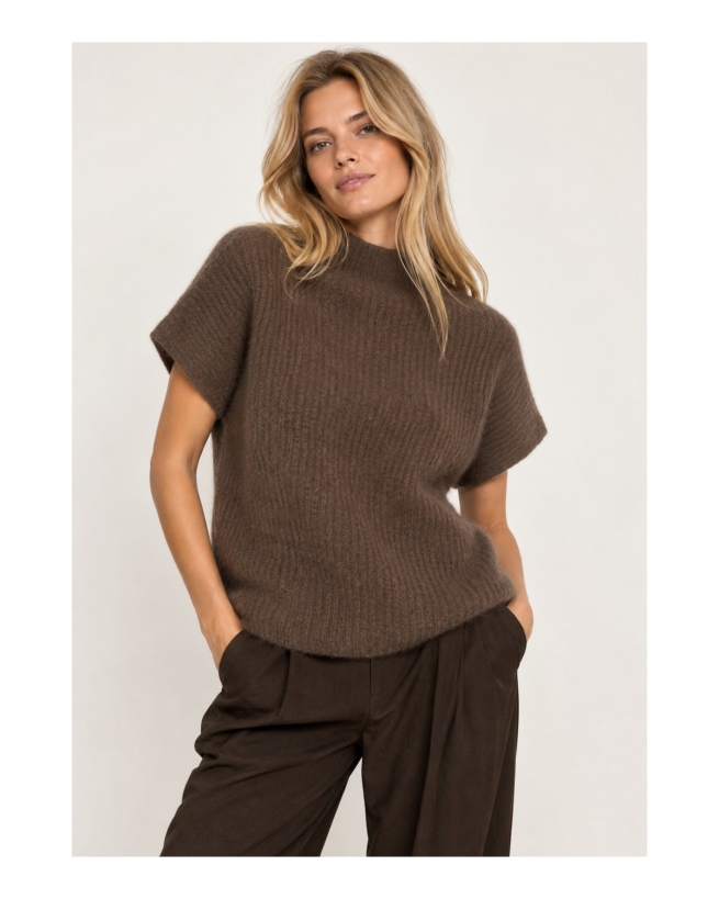Notyz - Cashmere Raccoon Strikbluse